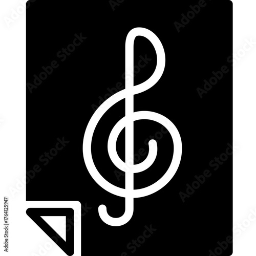 music icon illustration design with glyph