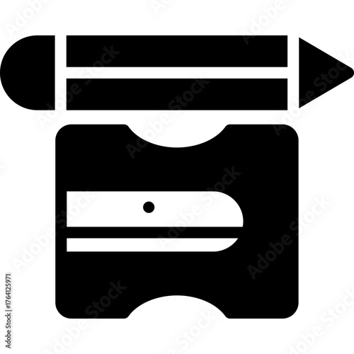 pencil sharpener icon illustration design with glyph