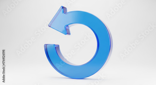 Obraz na płótnie Blue glass refresh arrow symbol reloading data