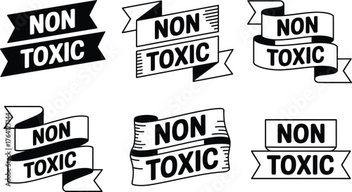 Collection of "Non Toxic" Labels and Ribbons