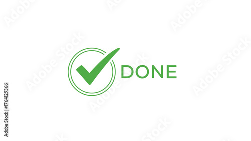 Green check mark icon illustration of a circle with a tick isolated on white background graphic and user interface