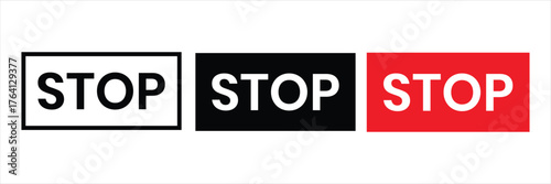 stop sign icon silhouette vector on white background.