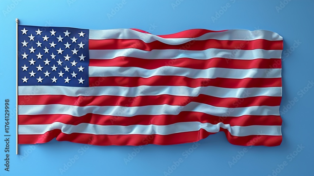 Fototapeta premium Patriotic Pride American Flag for Memorial Day 4th of July or Labor Day Celebration Concept