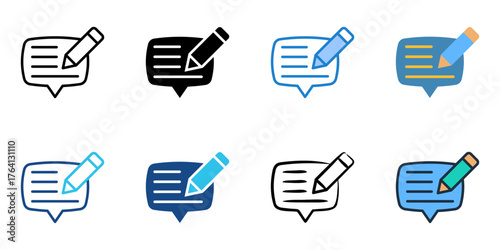 Blogs icon set multiple style collection 
