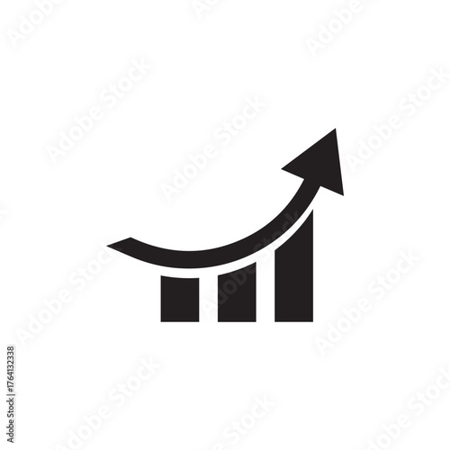 Business Growth Graph Icon . Upward Trend Analytics Symbol.