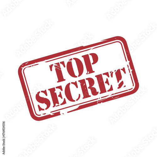 Top Secret Stamp. Red Text Rubber Stamp Ink - Vector.