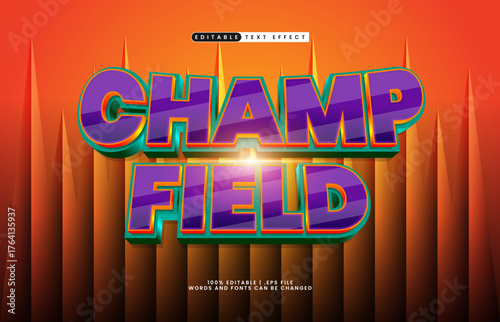 champ field editable text effect for titles and promotion