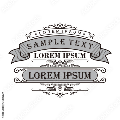 luxury victorian label classic vintage for retro design wedding and old label branding