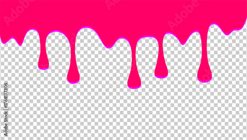 Ice cream drip on transparent pattern background. Dripping milk illustration. Ice cream drip on waffle background. Hand-drawn chocolate with cheese topping drip on transparent background. 