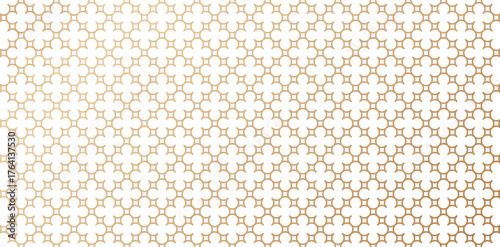 Seamless geometric rounded pattern based on traditional islamic art. golden color lines isolated white backgrounds. Great design for fabric, textile, cover, wrapping paper, backgrounds fine linen