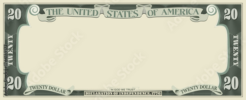 Fake money, dollar bill, vector illustration, template of fake money, US currency note, Realistic US dollar, US fake cash