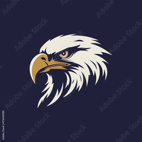 Eagle logo design, eagle or falcon badge emblem vector icon