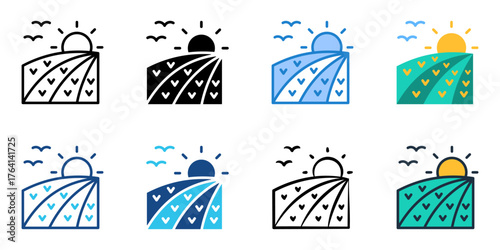 Meadow icon set multiple style collection 
