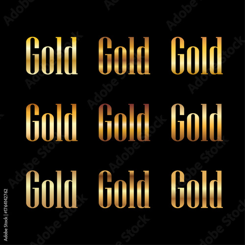 Illustrator Gold gradients vector colection pack