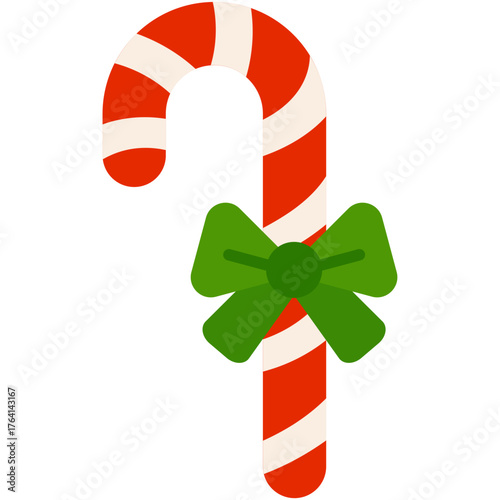 red white candy cane with green bow