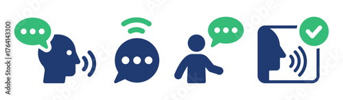 Voice and Speaking Icons. Communication, Speech Bubble and Talk symbol vector collection.