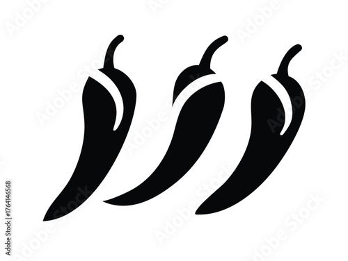 Minimalist Hot Pepper Symbols for Spicy Food Brands