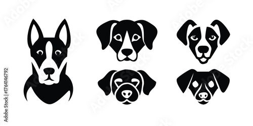 Clean and Bold Dog Face Emblems