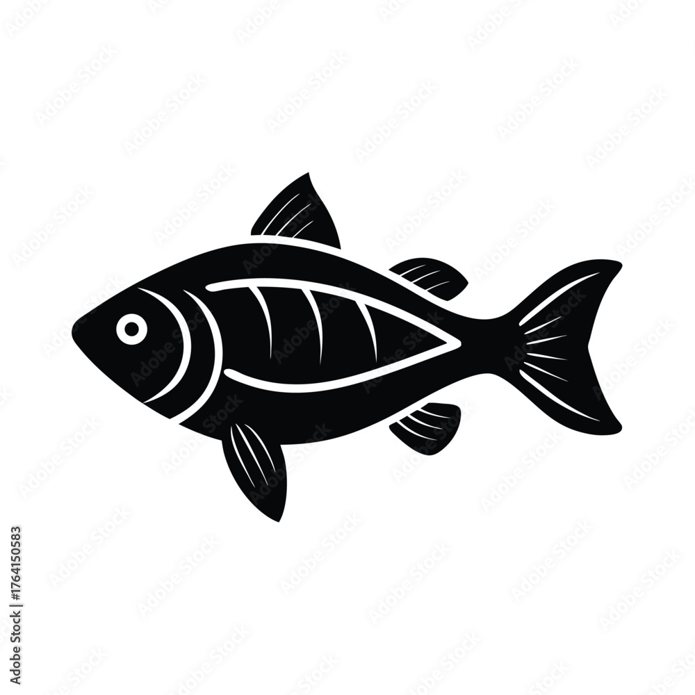 Fototapeta premium Deep Sea Fish Icon Vector Illustration