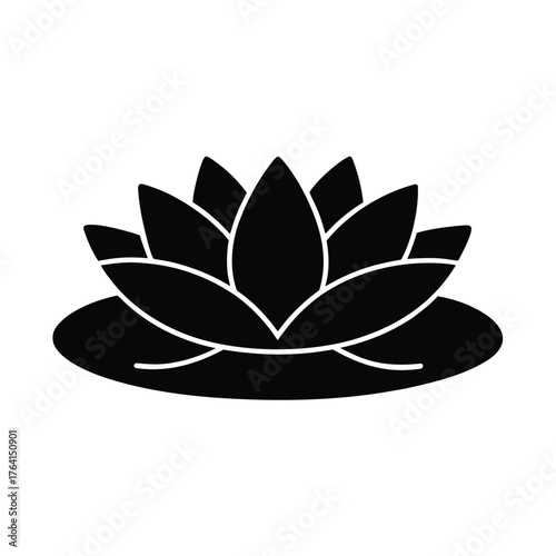 Water Lily Pad Icon Vector Illustration