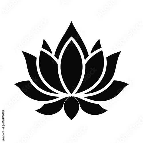 Sacred Lotus Icon Vector Illustration