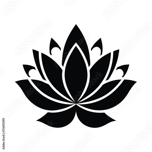 White Lotus Icon Vector Illustration