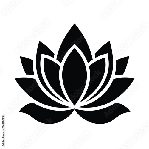 Blue Lotus Icon Vector Illustration