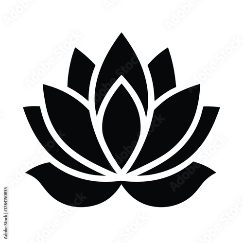 Red Lotus Icon Vector Illustration