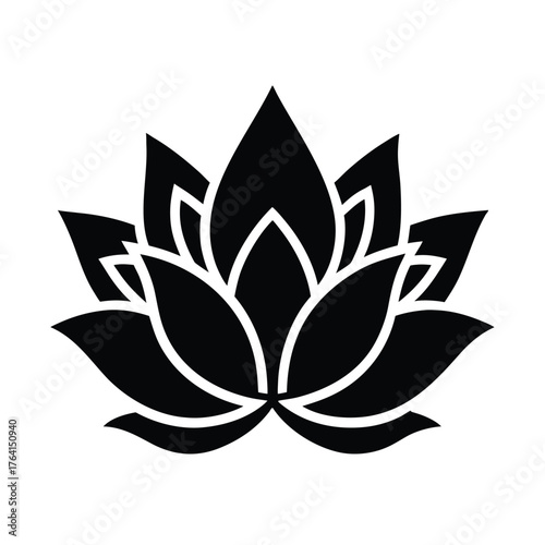 Purple Lotus Icon Vector Illustration