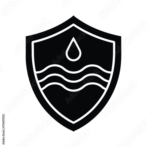 Water Shield Icon Vector Illustration