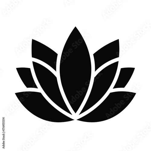 Blue Lotus Petal Icon Vector Illustration