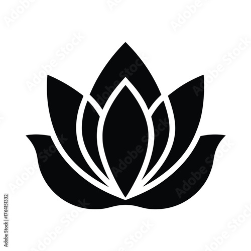 Pink Lotus Petal Icon Vector Illustration