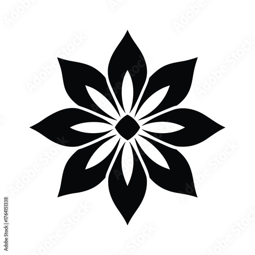 Water Plantain Flower Icon Vector Illustration