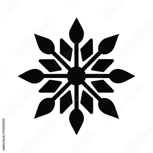 Water Snowflake Flower Icon Vector Illustration