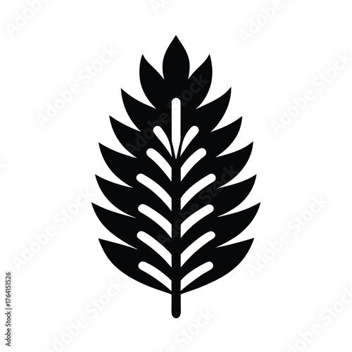 Water Milfoil Leaf Icon Vector Illustration