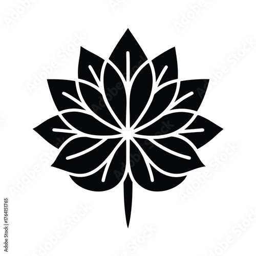 Water Marigold Leaf Icon Vector Illustration