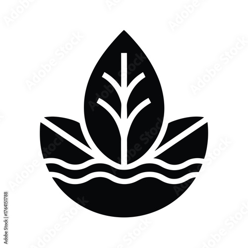 Water Dock Leaf Icon Vector Illustration