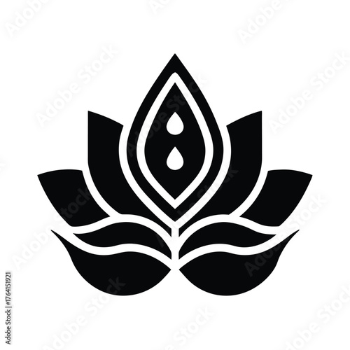Water Poppy Seed Icon Vector Illustration