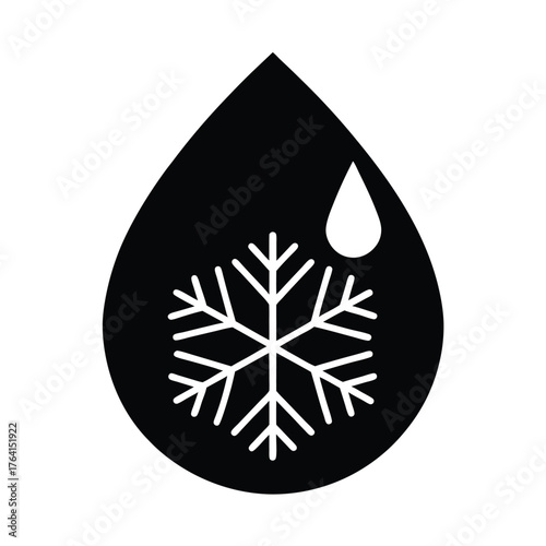 Water Snowflake Seed Icon Vector Illustration