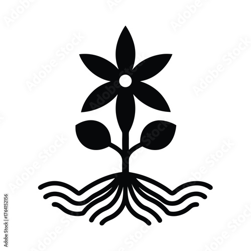 Water Forget Me Not Root Icon Vector Illustration