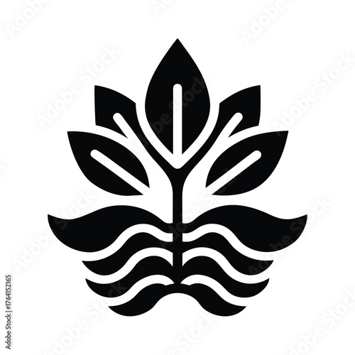 Water Buttercup Root Icon Vector Illustration