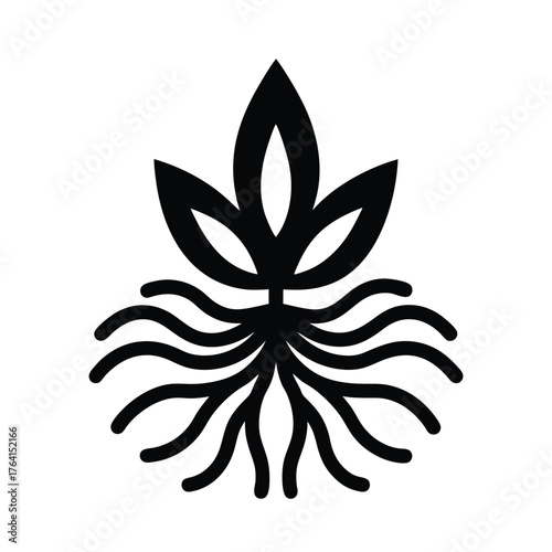 Water Crowfoot Root Icon Vector Illustration