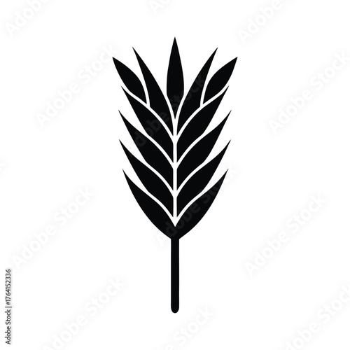 Wild Rice Stem Icon Vector Illustration