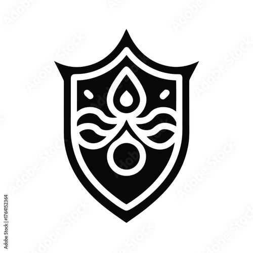 Water Shield Stem Icon Vector Illustration
