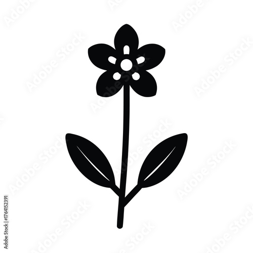 Water Forget Me Not Stem Icon Vector Illustration