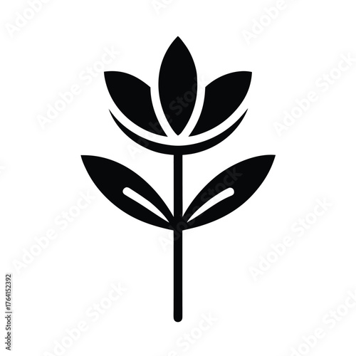 Water Buttercup Stem Icon Vector Illustration