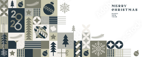 modern abstract geometric Christmas background design, Marry Christmas and happy new year cover template design, Xmas party background illustration, happy holidays template design for Christmas Moment