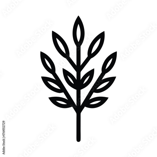 Water Willow Stem Icon Vector Illustration