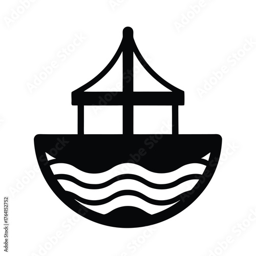 Water Dock Stem Icon Vector Illustration