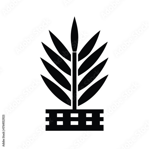 Tape Grass Bud Icon Vector Illustration